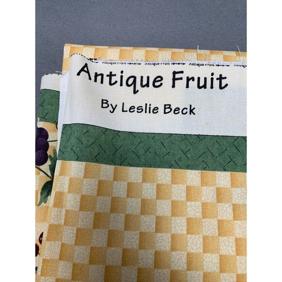 Antique Fruit Apron Sewing Fabric Panel By Leslie Beck 1990s - Picture 5 of 12